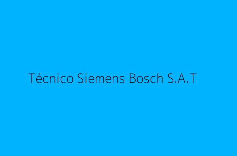 Técnico Siemens Bosch S.A.T